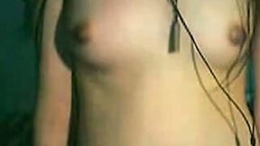 Sweet webcam cutie flashed flat belly and masturbated her nice pussy
