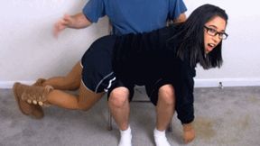 Brat eRica gets spanked otk by hand & a hairbrush!