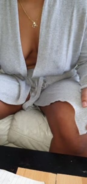 Thick Booty Latina Wife in a Revealing Bathrobe  with No PANTIES or BRA On