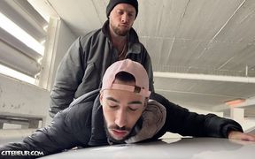 Young Arab Cocksucker Takes Massive White Dick in Parking Lot - 2