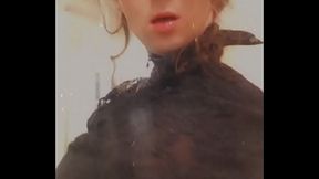 Sissy Braden peeing and squirting her pathetic load