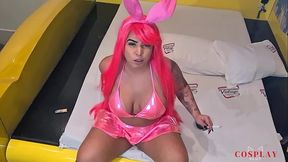 A sexy bunny girl smoking and fucking