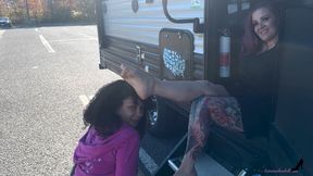 Came Across A Foot Worship - Whitney Morgan, Princess Sophia, And Autumn Bodell Outdoor Foot Slave Foot Play MP4