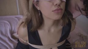 Hot Latina pornstar Sara Latina ties up and shibari-fucks her fan