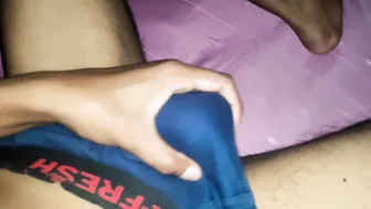 Indian Village Guy Jerks His Thick Cock and Cums