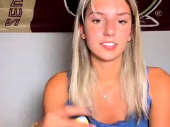 Blonde teen home alone masturbating