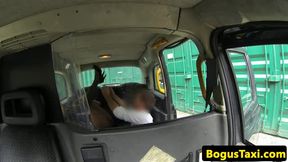 Ebony taxi passenger seduces cabbie to fuck
