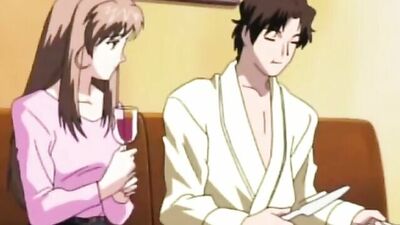 English dubbing of hentai porn featuring a hot brunette teen getting her tight pussy fingered and loving it