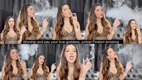 Worship and pay your true goddess, junkie! Findom smoking