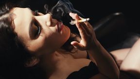 Valentina Nappi Smoking Cigarette - Sexy Italian Girl with Red Lipstick Prepares for Blowjob &amp; Handjob