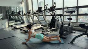Yoga in Tiny Booty Shorts at the Gym