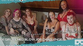 Six Girl Filmed Blowjob Challenge - Amateur Orgy Big Tit English