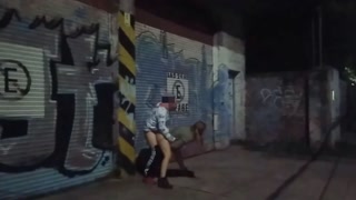 sex in public naked girl in the city without panties likes voyeurs to watch her fuck