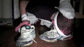 Greg submissed to the sneakers of Matt