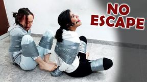 Duct Tape Escape Challenge Fails: Double Ball-Tied & Hooded Girls (Full HD 1080p)