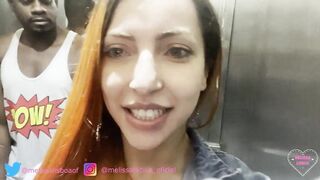 Sensual next door with a rough penis into the elevator looking