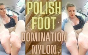 99 Beige Nylon Domination Foot