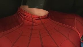 Spidey gagged and enjoying himself