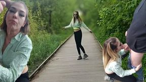 Coquette & Brad – Public POV Hotwife Blowjob Ends with Huge Cum Facial