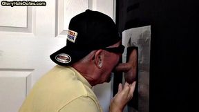 Gloryhole amateur DILF sucks cock and gets banged