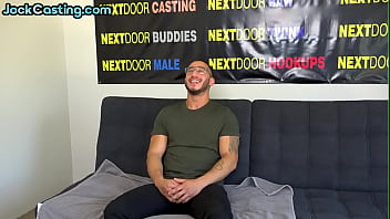 Hairy cock amateur jock wanks his hard dick on casting