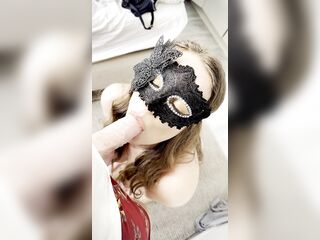 Swedish Hotwife in Mask Gives Wet BJ