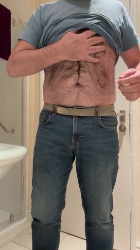 Stripping off for a shower
