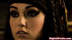 ”Two sexy chicks take his large meat in their tight twats”