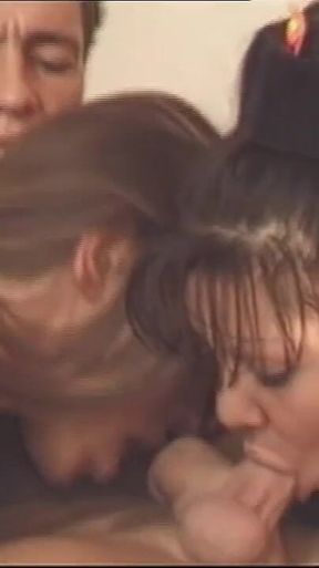Slutty Teen Has a Wild Threesome with Two Big Hard Cocks