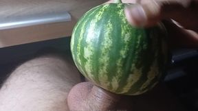 The watermelon is so sweet and juicy my penis liked it!