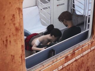 Public Training of Aria - Chapter 5 the Date - Subway Part three: Public Oral sex