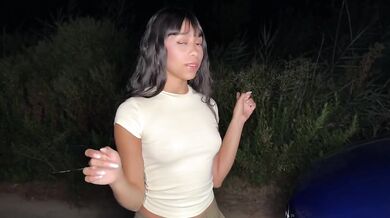 Colombiana college girl gives car blowjob to older Uber driver
