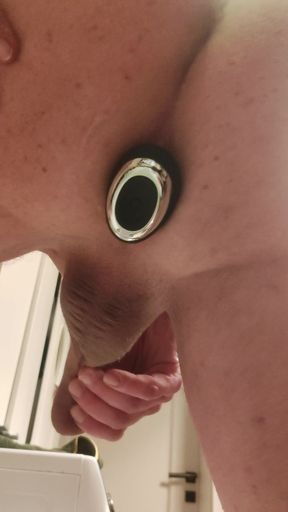 Anal plug deep on the ass