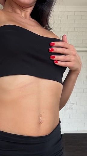 Stretch Test Trying on Tops, Belly & Armpits Tease