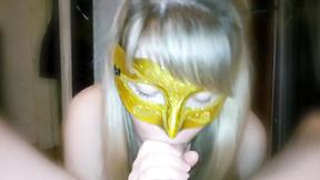”Masked Sexy Girl Milking Husband's Dong With Her Mouth”