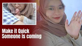 Almost Caught, Glasses Hijab Girl Doing Blowjob in the Car - Minokiiko
