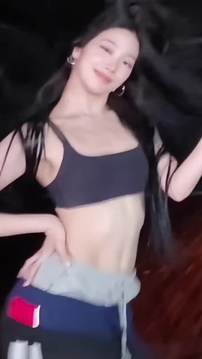 Japanese wife enjoys K-pop music while showing off her curves