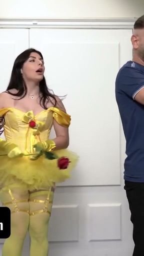 DaughterSwap - Hot Stepdaughters In Costumes Keira Croft &amp; Penelope Woods Take Their Stepdads Cocks   Clip 1