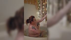 Older cougar enjoys a steamy bath &mdash;  secretly hoping her stepson might peek through the door