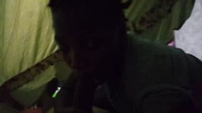 Ebony Vixen Serving As A Slut Sucking Cock&#x1F346; Halloween Night