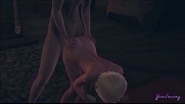 Yaoi Femboy Otsuke - jerks off and gets fucked in the entrance of his house