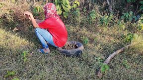 Big Ass Student Fucked in the Forest in Standing Doggystyle