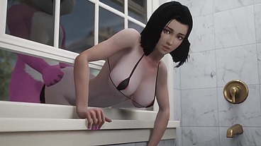 Furry anal on the window