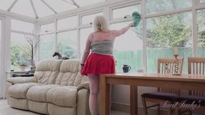 Auntjudys - Mature Hairy GILF Mrs. Claire Gets Horny Cleaning the House