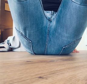 Piss Levis Jeans while friend is next door