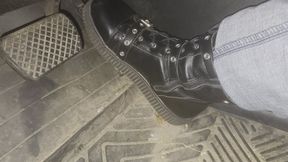 Driving to the store in strappy punk sneakers