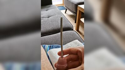 Sounding my cock nice urethra play