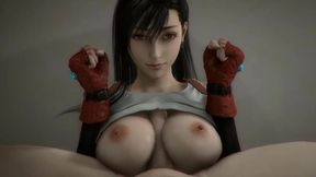 AI 3D Beauty Tifa Lockhart from FF got her face covered in cum