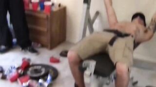 Ink-Stud's Sloppy Blowjob & Anal Threesome - Frat House Orgy