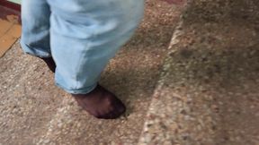 Walking Barefoot with Pantyhose on a Really Dirty Floor